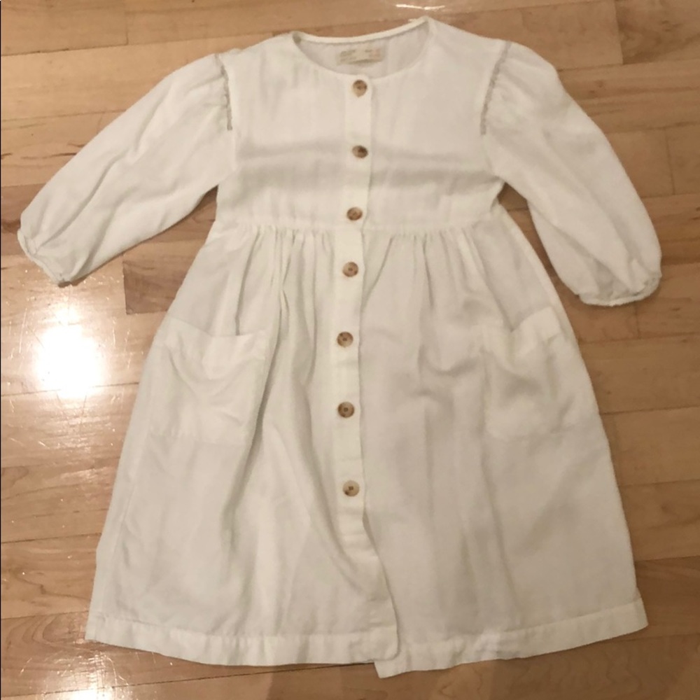 Zara collection white linen summer dress